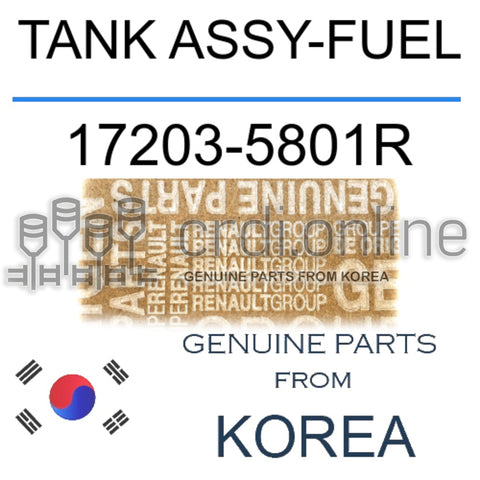 TANK ASSY-FUEL [ORIGINAL] 17203-5801R 172035801R 17203 5801R