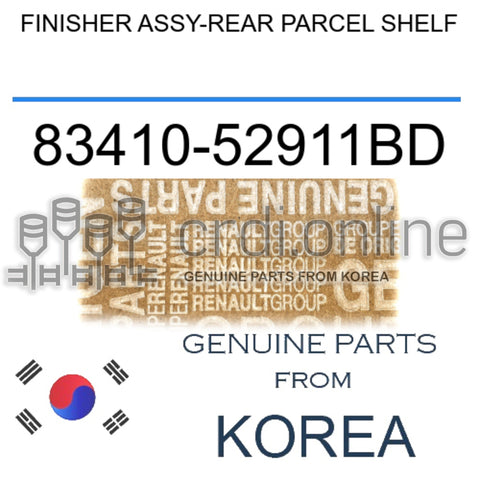 FINISHER ASSY-REAR PARCEL SHELF [ORIGINAL] 83410-52911BD 8341052911BD 83410 52911BD