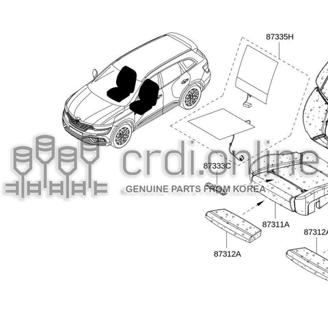 PAD ASSY-BACKFRONT SEAT LH 87361-3501R 873613501R 87361 3501R