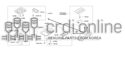 BRACKET-MAP LAMP 53135-51500P0 5313551500P0 53135 51500P0