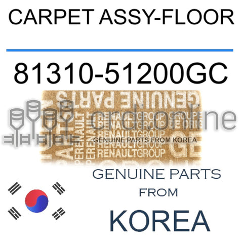 CARPET ASSY-FLOOR [ORIGINAL] 81310-51200GC 8131051200GC 81310 51200GC