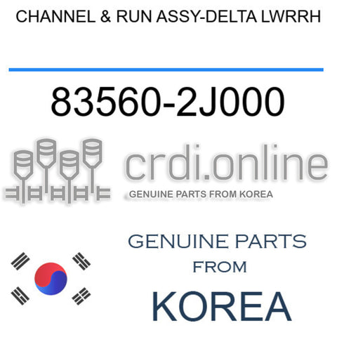 CHANNEL & RUN ASSY-DELTA LWRRH [ORIGINAL] 83560-2J000 835602J000 83560 2J000