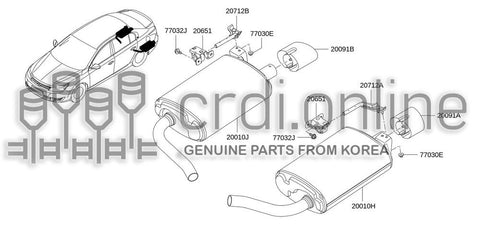 TUBE ASSY-EXHAUSTREAR LH 20100-5744R 201005744R 20100 5744R