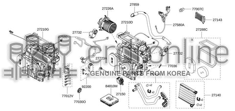 MOTOR & FAN ASSY-FRONT BLOWER 27210-1005R 272101005R 27210 1005R