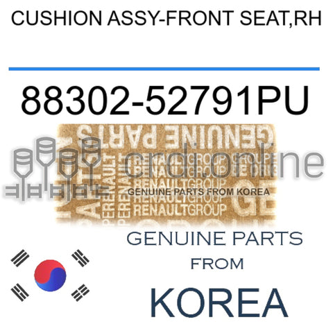 CUSHION ASSY-FRONT SEAT,RH [ORIGINAL] 88302-52791PU 8830252791PU 88302 52791PU