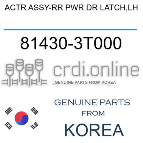 ACTR ASSY-RR PWR DR LATCH,LH [ORIGINAL] 81430-3T000 814303T000 81430 3T000