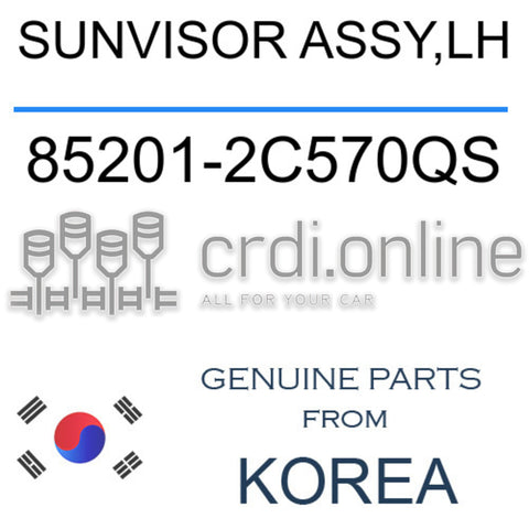 SUNVISOR ASSY,LH [ORIGINAL] 85201-2C570QS 852012C570QS 85201 2C570QS