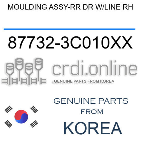 MOULDING ASSY-RR DR W/LINE RH [ORIGINAL] 87732-3C010XX 877323C010XX 87732 3C010XX
