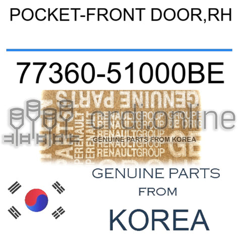POCKET-FRONT DOOR,RH [ORIGINAL] 77360-51000BE 7736051000BE 77360 51000BE