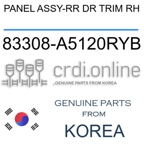 PANEL ASSY-RR DR TRIM RH [ORIGINAL] 83308-A5120RYB 83308A5120RYB 83308 A5120RYB