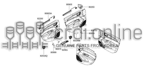 DECO GARNISH-FRONT DOORLH 80903-9580R 809039580R 80903 9580R