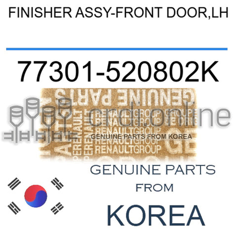 FINISHER ASSY-FRONT DOOR,LH [ORIGINAL] 77301-520802K 77301520802K 77301 520802K