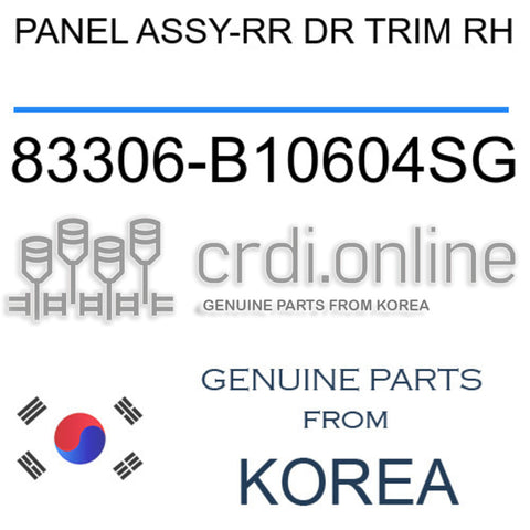 PANEL ASSY-RR DR TRIM RH [ORIGINAL] 83306-B10604SG 83306B10604SG 83306 B10604SG