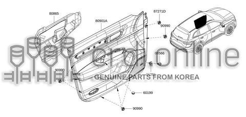 FINISHER ASSY-FRONT DOORLH [ORIGINAL] 80901-6736R 809016736R 80901 6736R