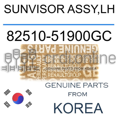 SUNVISOR ASSY,LH [ORIGINAL] 82510-51900GC 8251051900GC 82510 51900GC