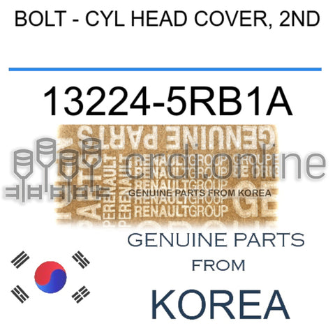 BOLT - CYL HEAD COVER, 2ND [ORIGINAL] 13224-5RB1A 132245RB1A 13224 5RB1A