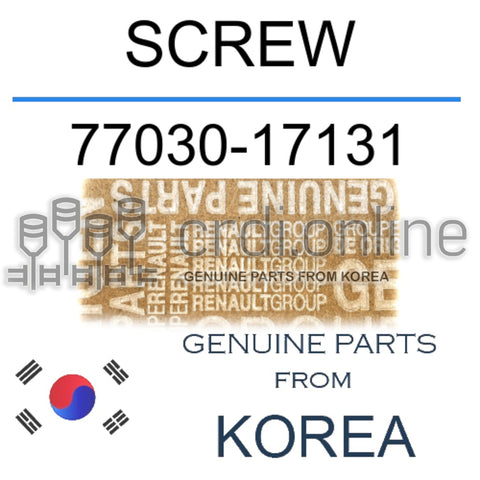 SCREW [ORIGINAL] 77030-17131 7703017131 77030 17131