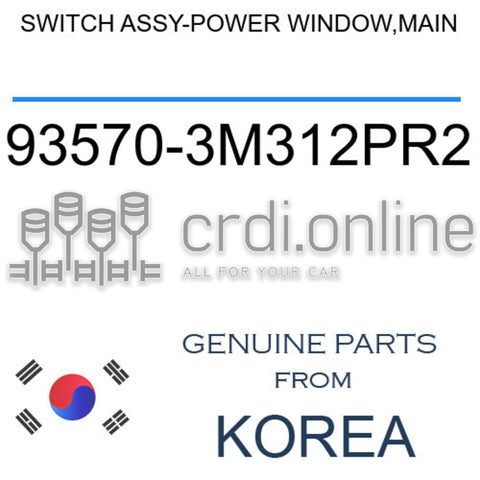 SWITCH ASSY-POWER WINDOW,MAIN 93570-3M312PR2 935703M312PR2 93570 3M312PR2