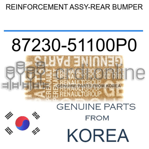 REINFORCEMENT ASSY-REAR BUMPER [ORIGINAL] 87230-51100P0 8723051100P0 87230 51100P0