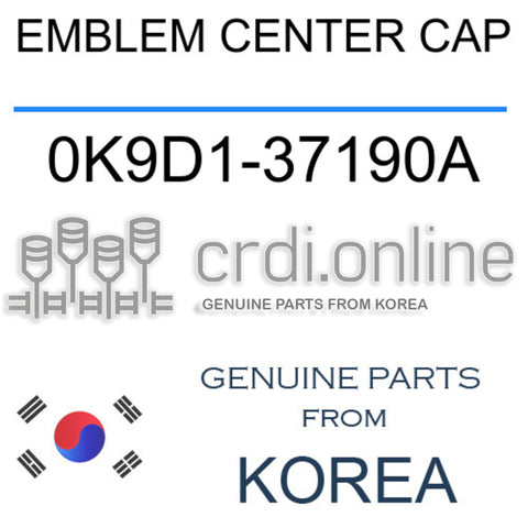 EMBLEM CENTER CAP [ORIGINAL] 0K9D1-37190A 0K9D137190A 0K9D1 37190A