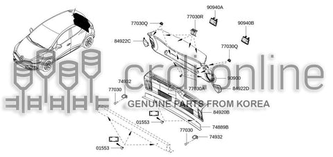 FINISHER ASSY-BACK DOORUPPER 90900-5321R 909005321R 90900 5321R