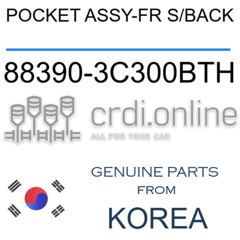 POCKET ASSY-FR S/BACK [ORIGINAL] 88390-3C300BTH 883903C300BTH 88390 3C300BTH