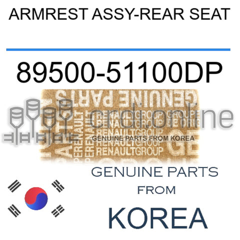 ARMREST ASSY-REAR SEAT [ORIGINAL] 89500-51100DP 8950051100DP 89500 51100DP