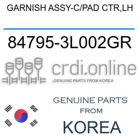 GARNISH ASSY-C/PAD CTR,LH [ORIGINAL] 84795-3L002GR 847953L002GR 84795 3L002GR