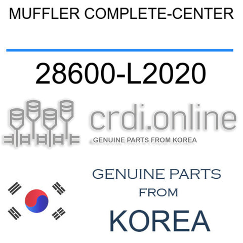 MUFFLER COMPLETE-CENTER [ORIGINAL] 28600-L2020 28600L2020 28600 L2020