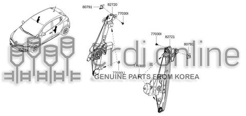 REGULATOR ASSY-REAR DOORLH 82701-0501R 827010501R 82701 0501R
