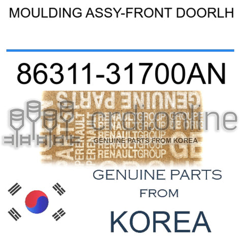 MOULDING ASSY-FRONT DOORLH [ORIGINAL] 86311-31700AN 8631131700AN 86311 31700AN