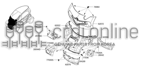 FASCIA-FRONT BUMPERNO PAINT 62022-9193R 620229193R 62022 9193R