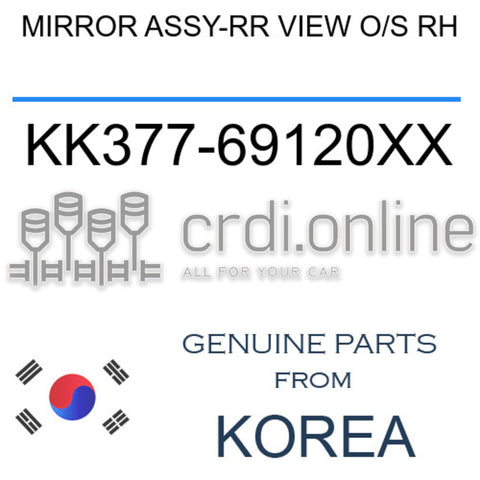 MIRROR ASSY-RR VIEW O/S RH [ORIGINAL] KK377-69120XX KK37769120XX KK377 69120XX