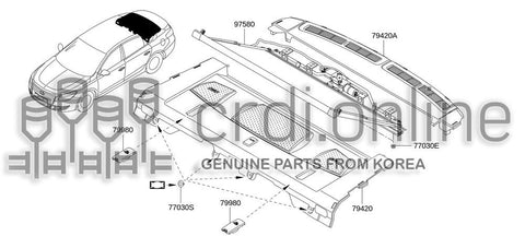 FINISHER ASSY-REAR PARCEL SHELF 79420-9204R 794209204R 79420 9204R