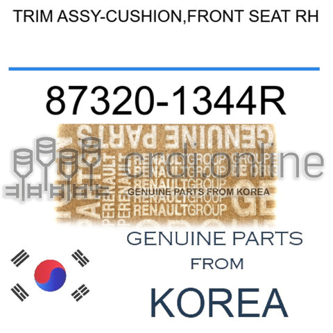 TRIM ASSY-CUSHION,FRONT SEAT RH [ORIGINAL] 87320-1344R 873201344R 87320 1344R