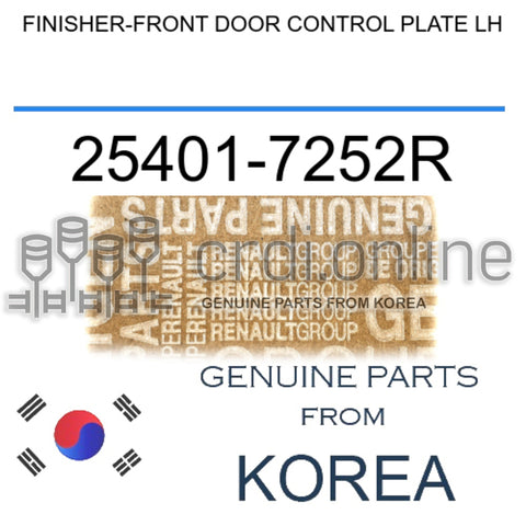 FINISHER-FRONT DOOR CONTROL PLATE LH [ORIGINAL] 25401-7252R 254017252R 25401 7252R
