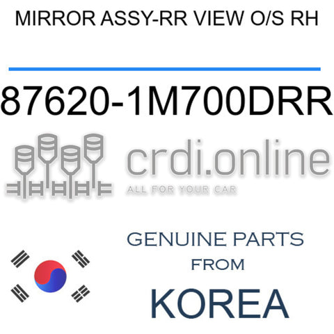 MIRROR ASSY-RR VIEW O/S RH [ORIGINAL] 87620-1M700DRR 876201M700DRR 87620 1M700DRR