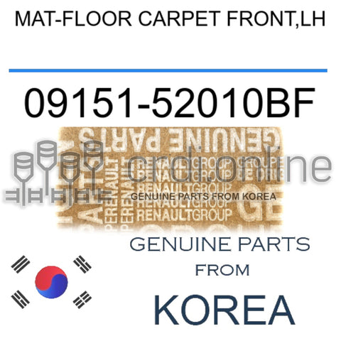 MAT-FLOOR CARPET FRONT,LH [ORIGINAL] 09151-52010BF 0915152010BF 09151 52010BF