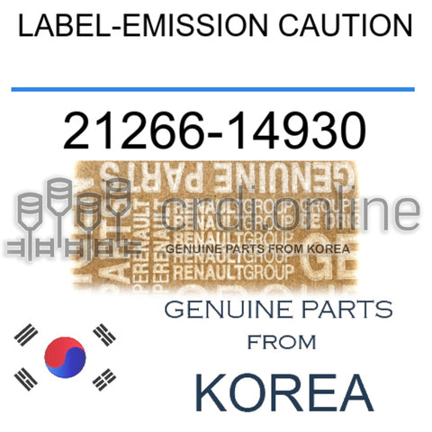 LABEL-EMISSION CAUTION [ORIGINAL] 21266-14930 2126614930 21266 14930