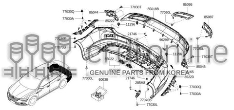 BRACKET-REAR BUMPER SIDERH 85042-5678R 850425678R 85042 5678R