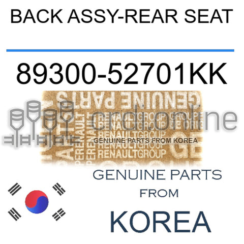 BACK ASSY-REAR SEAT [ORIGINAL] 89300-52701KK 8930052701KK 89300 52701KK