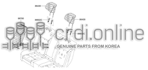 HEADREST ASSY-REAR SEAT 86430-1952R 864301952R 86430 1952R