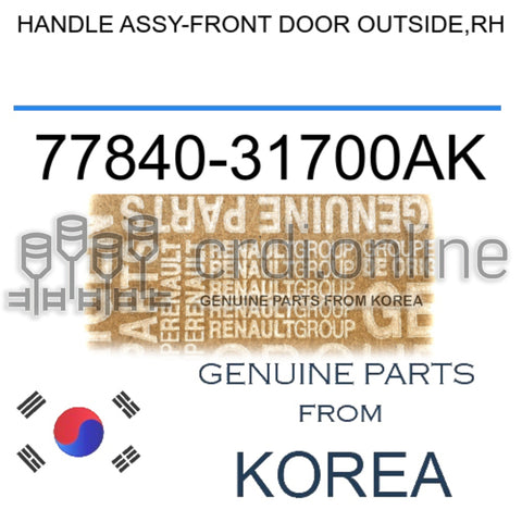 HANDLE ASSY-FRONT DOOR OUTSIDE,RH [ORIGINAL] 77840-31700AK 7784031700AK 77840 31700AK
