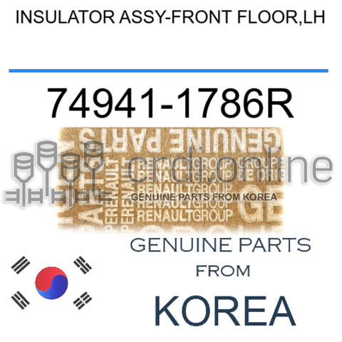 INSULATOR ASSY-FRONT FLOOR,LH [ORIGINAL] 74941-1786R 749411786R 74941 1786R