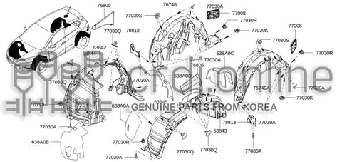 MUDGUARD ASSY-REARLH 78813-9496R 788139496R 78813 9496R