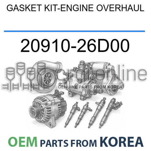 GASKET KIT-ENGINE OVERHAUL [OEM] 20910-26D00 2091026D00 20910 26D00