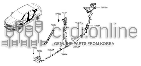 TRIM-REAR QUARTERLH 76935-9888R 769359888R 76935 9888R