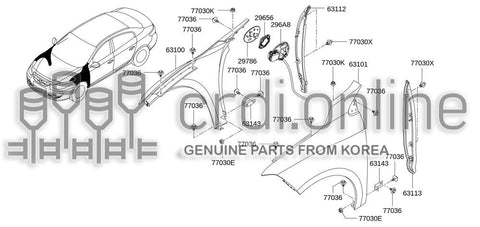 FENDER ASSY-FRONTRH 63100-7618R 631007618R 63100 7618R
