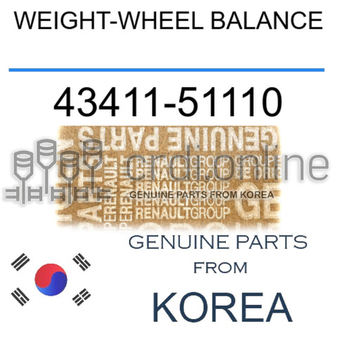 WEIGHT-WHEEL BALANCE [ORIGINAL] 43411-51110 4341151110 43411 51110