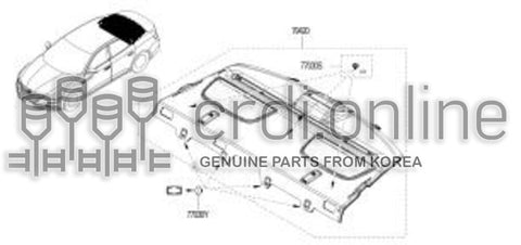 CLIP-REAR SHELF [ORIGINAL] 76984-0865R 769840865R 76984 0865R